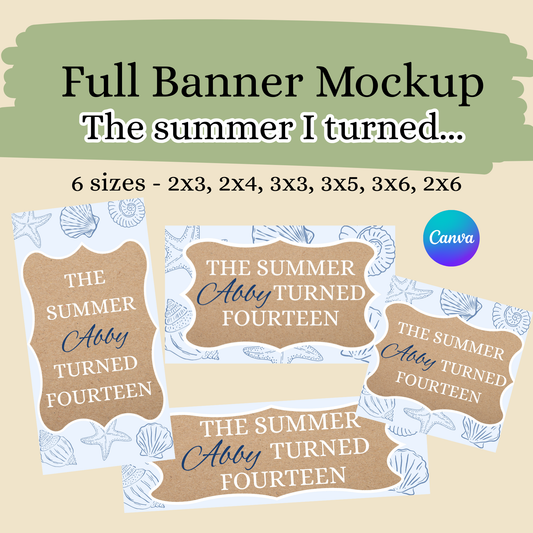 The Summer I turned... Canva banner design editable file only